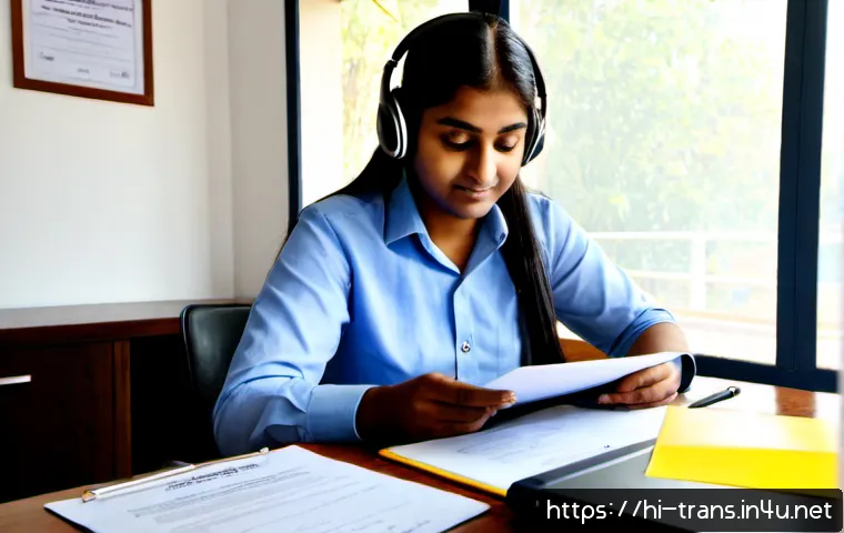 번역사 자격증 학원 선택 기준 - Photorealistic career education consultation, a Hindi-speaking adult student seated across from a he...